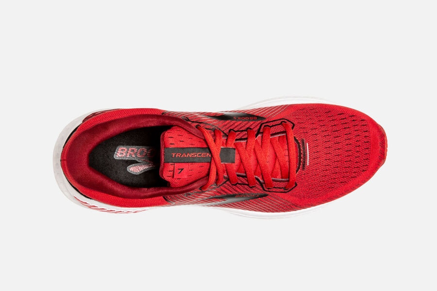 Brooks Running Shoes Mens Red/Black - Transcend 7 Road - 6753-LADHY